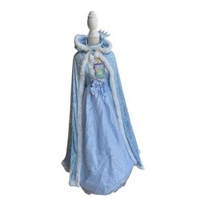 Dream Play Imagine Light Blue Velour Princess Dress Costume and Cape, Girl's 7/8